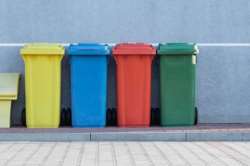 Colorful trash cans