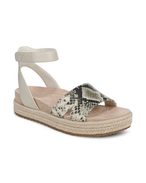 Cream Snake Print Leather