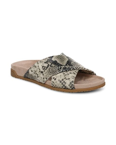 Cream Snake Print Leather