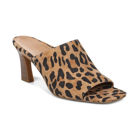 Tan Leopard Print Suede