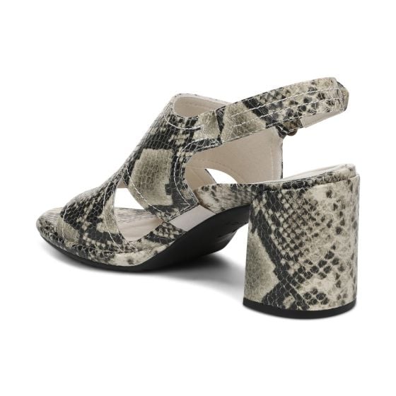 Cream Snake Print Leather