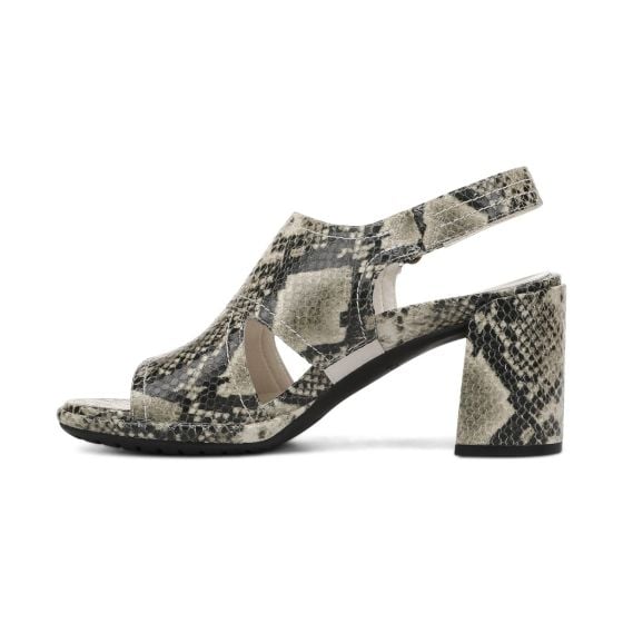 Cream Snake Print Leather