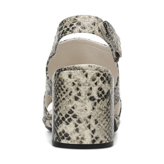 Cream Snake Print Leather