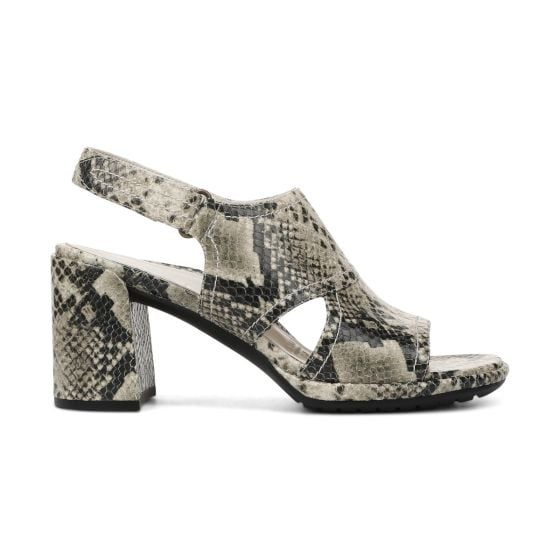 Cream Snake Print Leather
