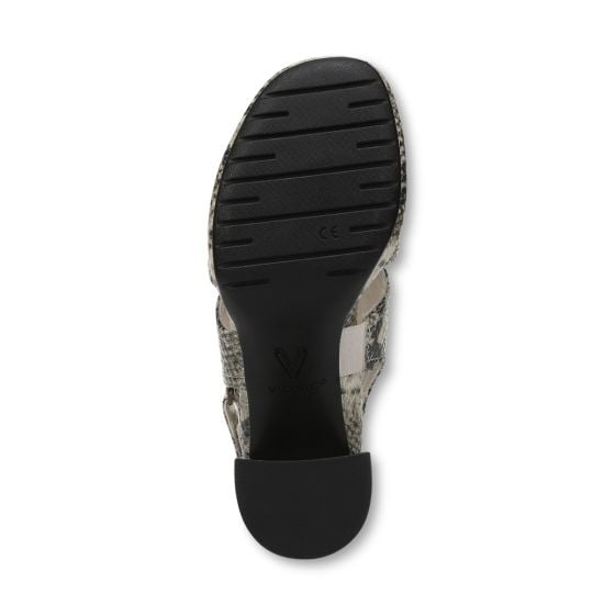 Cream Snake Print Leather-Sole