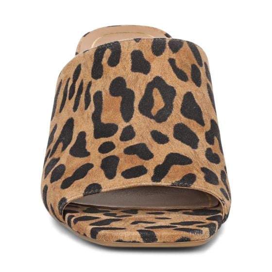 Tan Leopard Print Suede