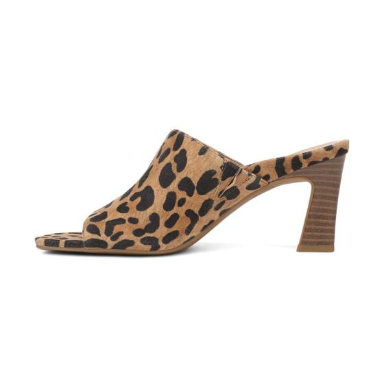 Tan Leopard Print Suede