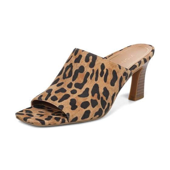 Tan Leopard Print Suede