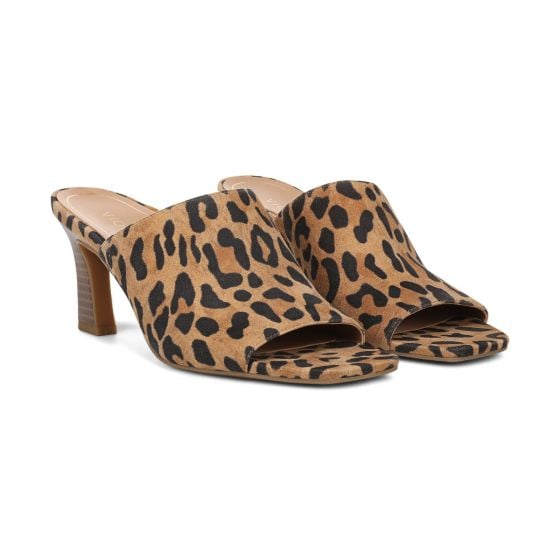 Tan Leopard Print Suede