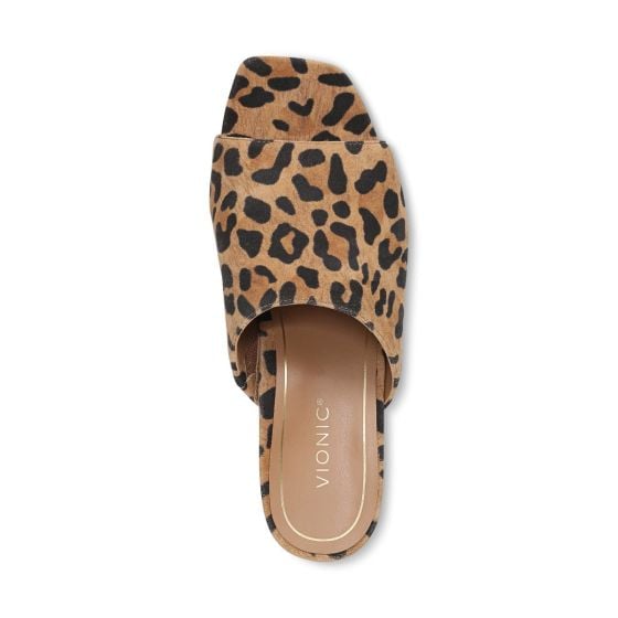 Tan Leopard Print Suede