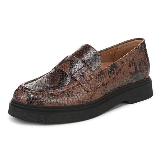 Hazelnut Snake Embossed Leather