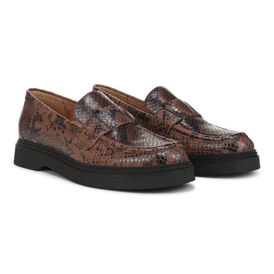 Hazelnut Snake Embossed Leather