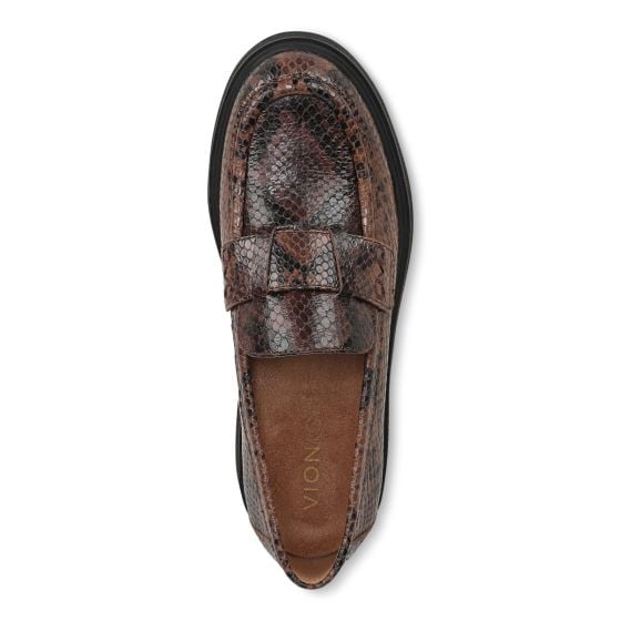 Hazelnut Snake Embossed Leather