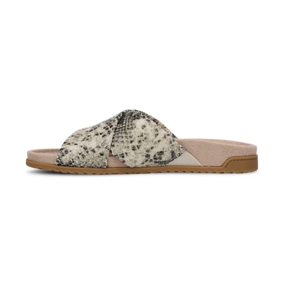 Cream Snake Print Leather