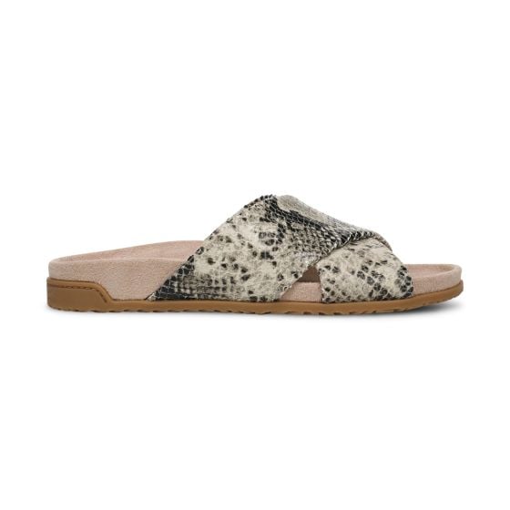 Cream Snake Print Leather