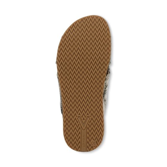 Cream Snake Print Leather-Sole