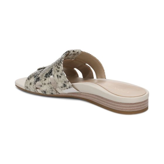 Cream Snake Print Leather