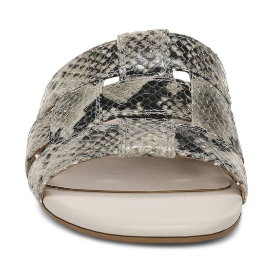 Cream Snake Print Leather