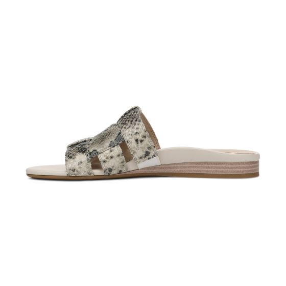 Cream Snake Print Leather