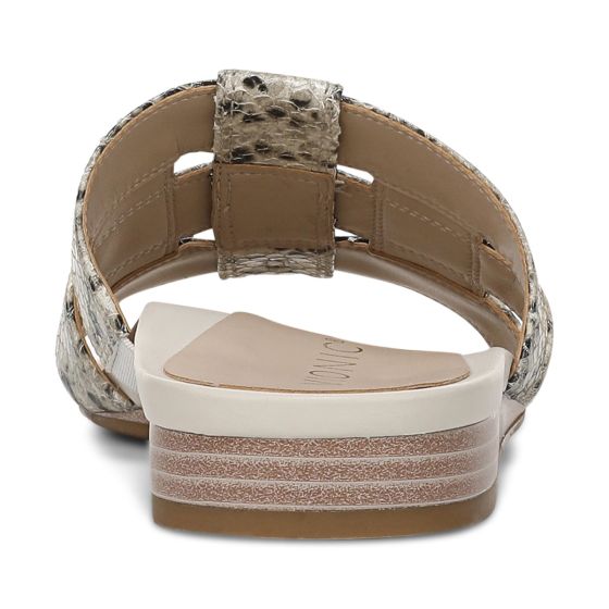 Cream Snake Print Leather