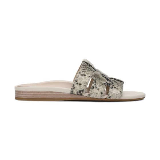 Cream Snake Print Leather