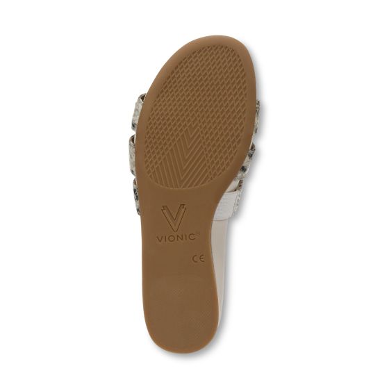 Cream Snake Print Leather-Sole