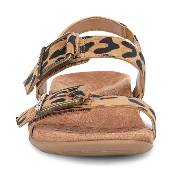 Tan Leopard Print Suede