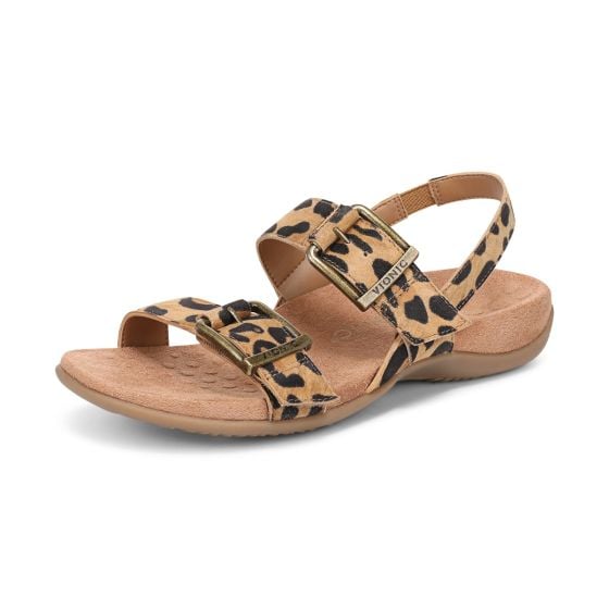 Tan Leopard Print Suede