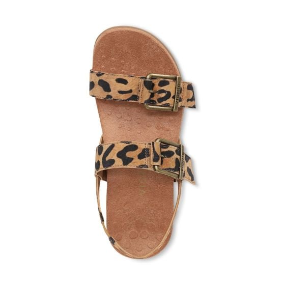 Tan Leopard Print Suede