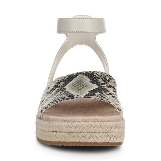 Cream Snake Print Leather