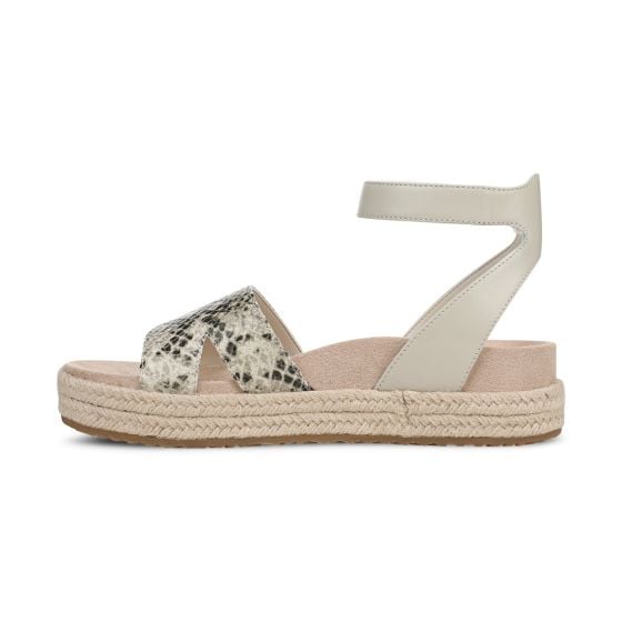 Cream Snake Print Leather