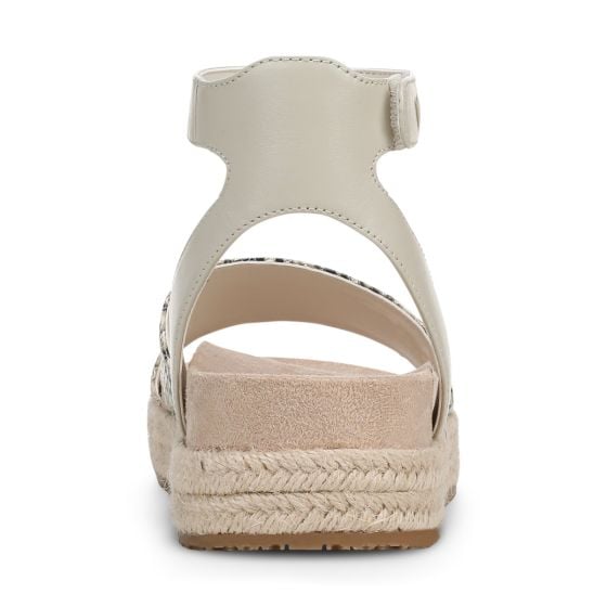 Cream Snake Print Leather