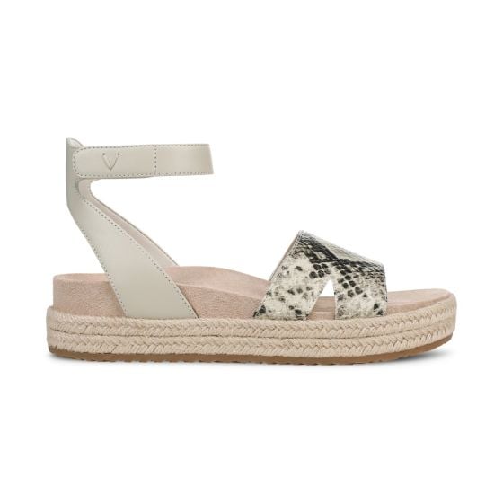Cream Snake Print Leather