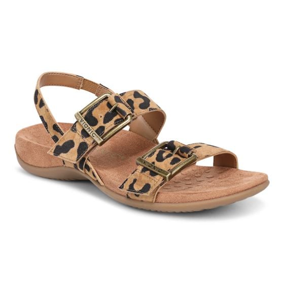 Tan Leopard Print Suede