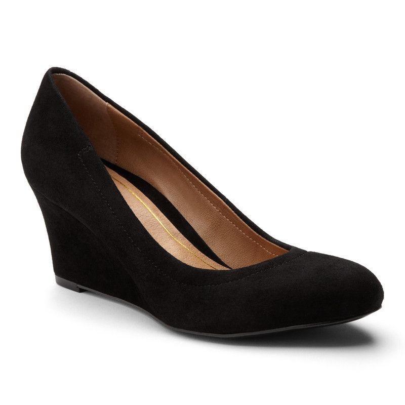 wedge dress shoes black