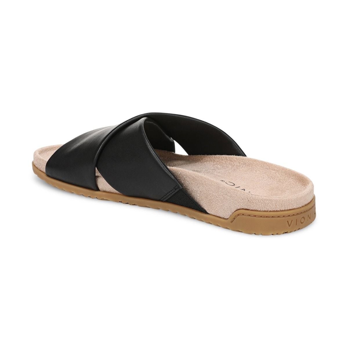 как выглядит VIONIC Etna Slide Sandal - Black Leather NEW фото