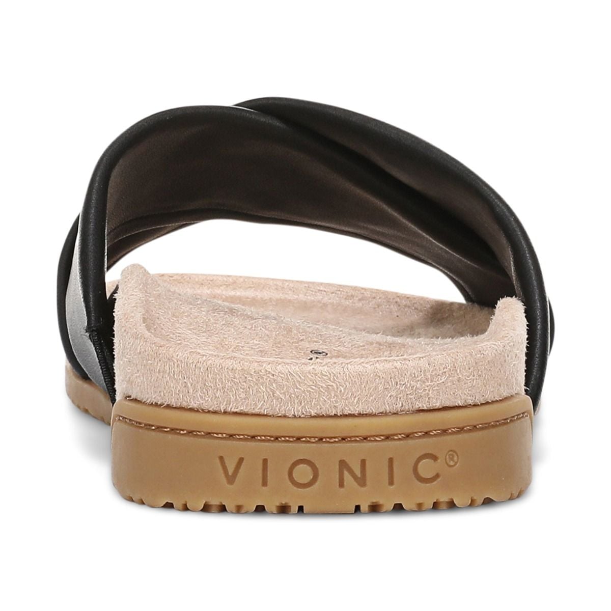 как выглядит VIONIC Etna Slide Sandal - Black Leather NEW фото