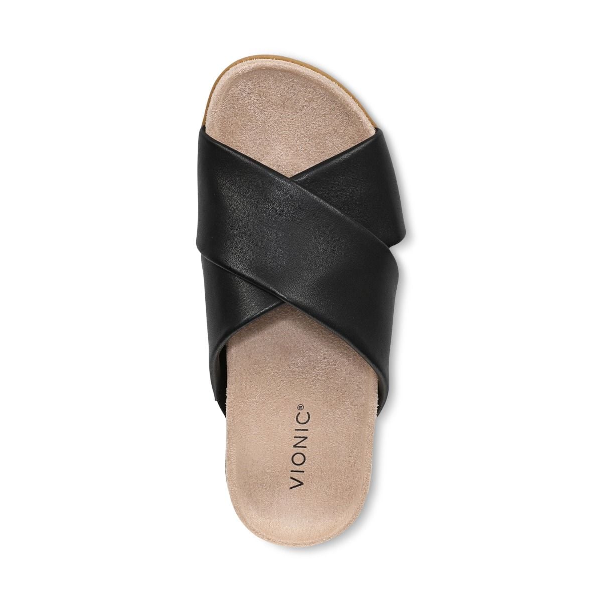 как выглядит VIONIC Etna Slide Sandal - Black Leather NEW фото