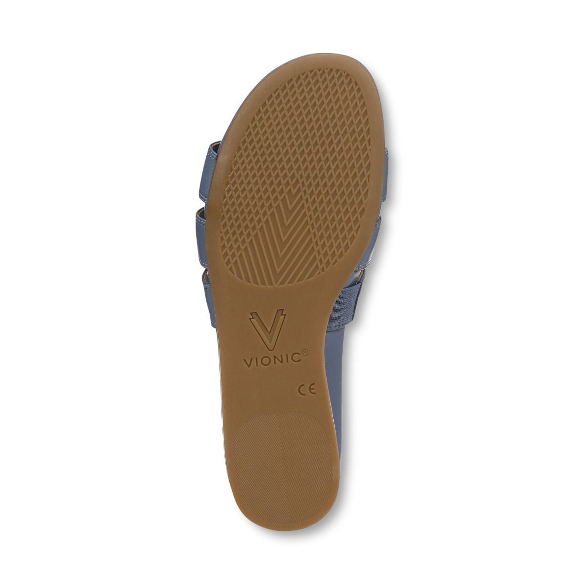 как выглядит VIONIC Glendora Slide Sandal - Pacific Blue Leather NEW фото