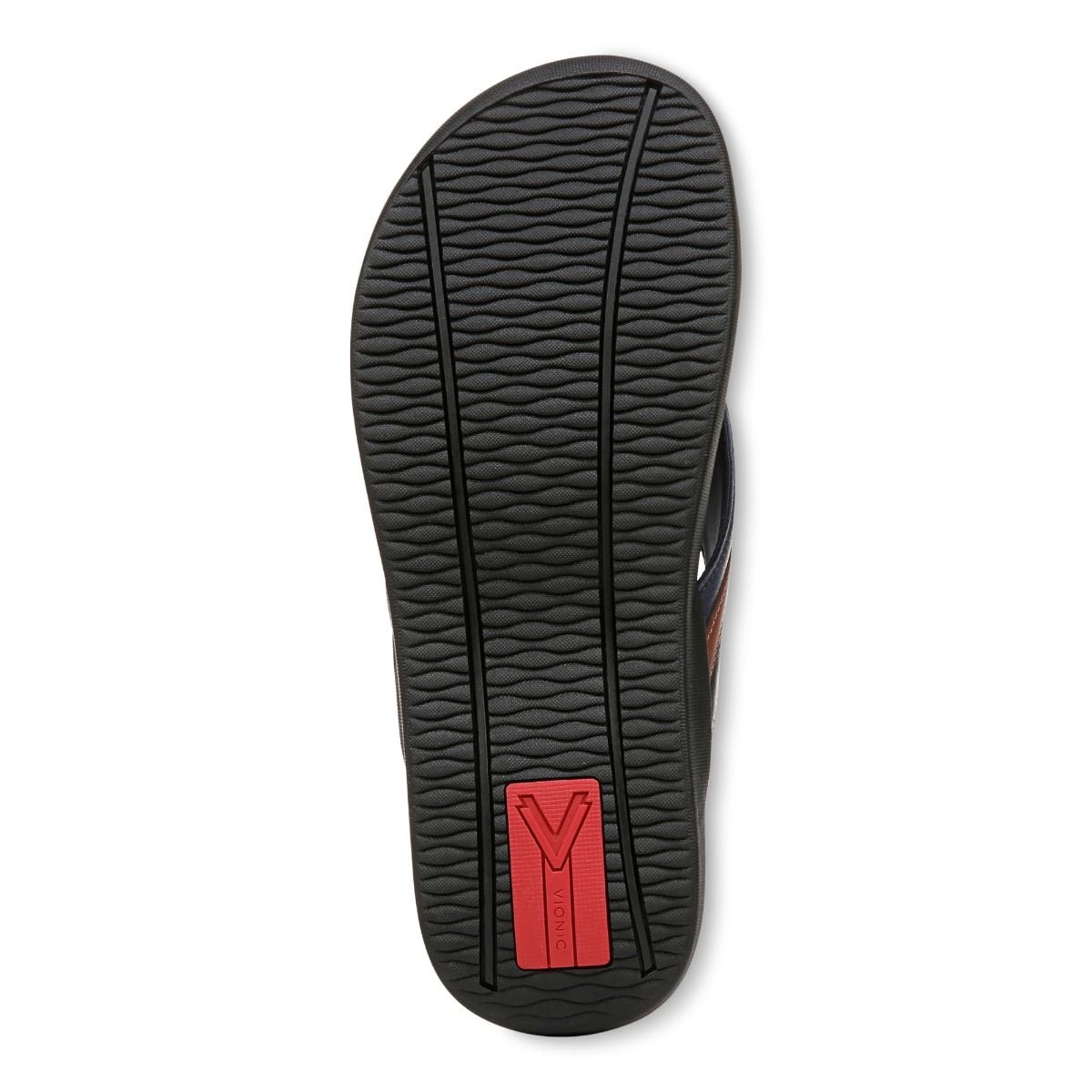 Vionic Men\'s Tide II Toe Post Sandal Navy Brown Color NWT Tide II - The Ultimate Foot Store main image 3