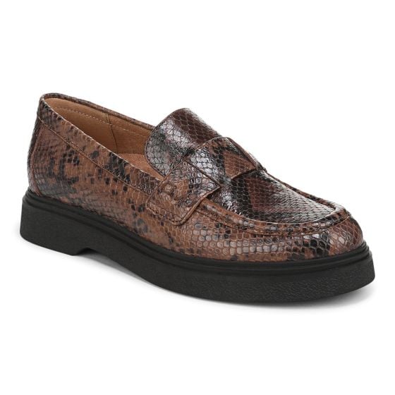 Hazelnut Snake Embossed Leather